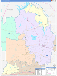 EvangelineParish (County), LA Wall Map Color Cast Style 2026