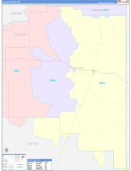 Fallon County, MT Wall Map Color Cast Style 2023