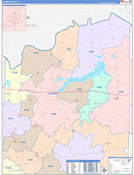 Fannin County, TX Wall Map Color Cast Style 2026