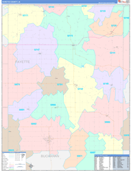 Fayette County, IA Wall Map Color Cast Style 2024