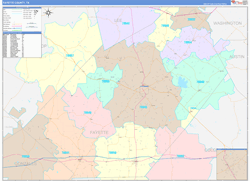 Fayette County, TX Wall Map Color Cast Style 2024