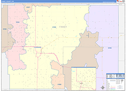 Finney County, KS Wall Map Color Cast Style 2026