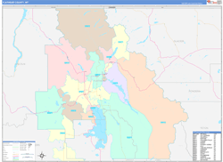 Flathead County, MT Wall Map Color Cast Style 2023