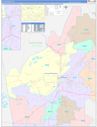 Floyd County, GA Wall Map Color Cast Style 2024