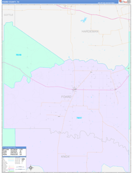 Foard County, TX Wall Map Color Cast Style 2024