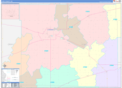 Ford County, KS Wall Map Color Cast Style 2024