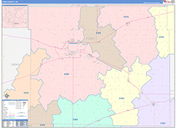Ford County, KS Wall Map Color Cast Style 2026