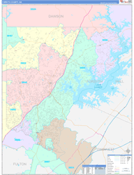 Forsyth County, GA Wall Map Color Cast Style 2024