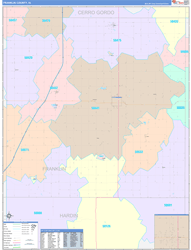 Franklin County, IA Wall Map Color Cast Style 2024