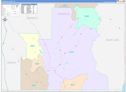 Franklin County, ID Wall Map Color Cast Style 2024
