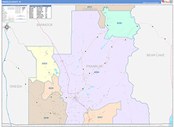 Franklin County, ID Wall Map Color Cast Style 2026