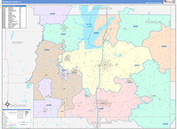 Franklin County, IL Wall Map Color Cast Style 2026