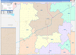 Franklin County, KS Wall Map Color Cast Style 2026