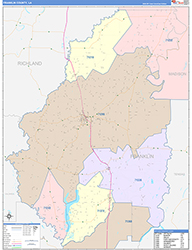 FranklinParish (County), LA Wall Map Color Cast Style 2026