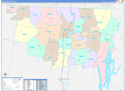 Franklin County, MA Wall Map Color Cast Style 2024