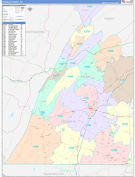 Franklin County, PA Wall Map Color Cast Style 2024