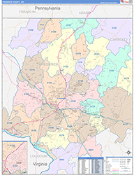 Frederick County, MD Wall Map Color Cast Style 2026