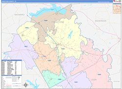 Freestone County, TX Wall Map Color Cast Style 2026