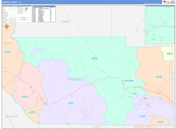 Fremont County, CO Wall Map Color Cast Style 2024