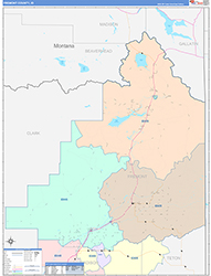 Fremont County, ID Wall Map Color Cast Style 2026