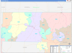 Fulton County, AR Wall Map Color Cast Style 2024