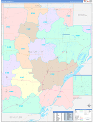 Fulton County, IL Wall Map Color Cast Style 2024