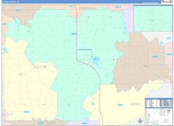 Fulton County, IN Wall Map Color Cast Style 2024