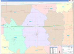 Fulton County, OH Wall Map Color Cast Style 2024