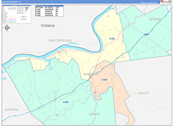 Gallatin County, KY Wall Map Color Cast Style 2026