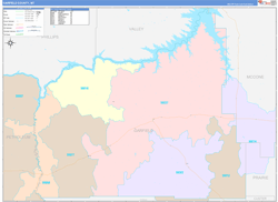Garfield County, MT Wall Map Color Cast Style 2023