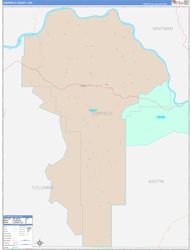 Garfield County, WA Wall Map Color Cast Style 2024