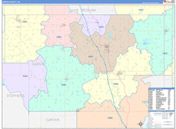 Garvin County, OK Wall Map Color Cast Style 2026