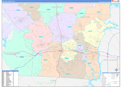 Gaston County, NC Wall Map Color Cast Style 2024