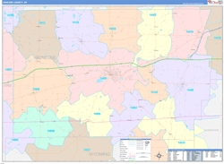 Genesee County, NY Wall Map Color Cast Style 2024
