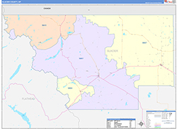 Glacier County, MT Wall Map Color Cast Style 2026