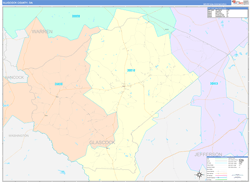 Glascock County, GA Wall Map Color Cast Style 2024