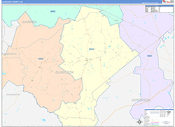 Glascock County, GA Wall Map Color Cast Style 2026