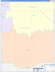 Glasscock County, TX Wall Map Color Cast Style 2024