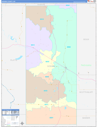 Goshen County, WY Wall Map Color Cast Style 2024