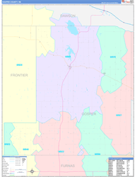 Gosper County, NE Wall Map Color Cast Style 2023