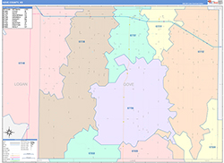Gove County, KS Wall Map Color Cast Style 2026