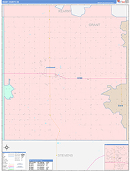 Grant County, KS Wall Map Color Cast Style 2026