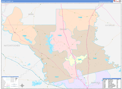 GrantParish (County), LA Wall Map Color Cast Style 2023