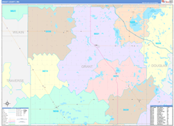 Grant County, MN Wall Map Color Cast Style 2024