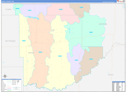 Grant County, ND Wall Map Color Cast Style 2023