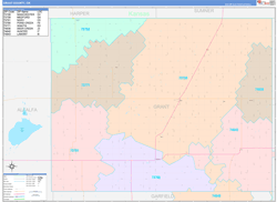 Grant County, OK Wall Map Color Cast Style 2024