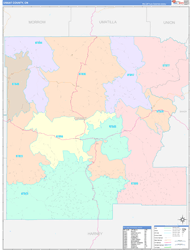 Grant County, OR Wall Map Color Cast Style 2024