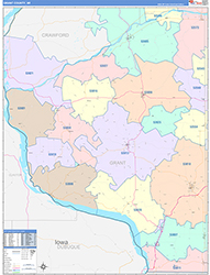 Grant County, WI Wall Map Color Cast Style 2026