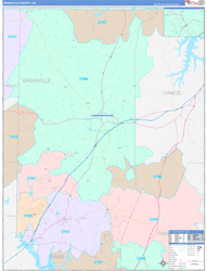 Granville County, NC Wall Map Color Cast Style 2024