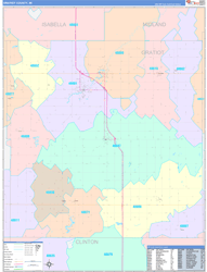 Gratiot County, MI Wall Map Color Cast Style 2024